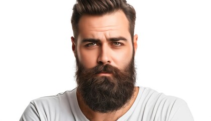 Fototapeta premium A man with a beard and a white shirt.