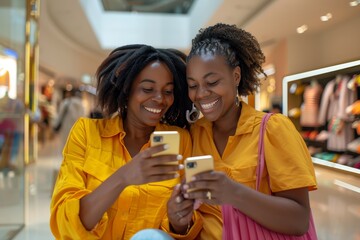 Mother and teenage daughter bonding while shopping, emphasizing shared interests and connection