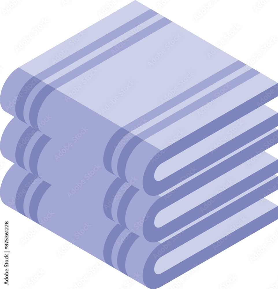 Poster stack of clean bath towels is folded neatly in this isometric view