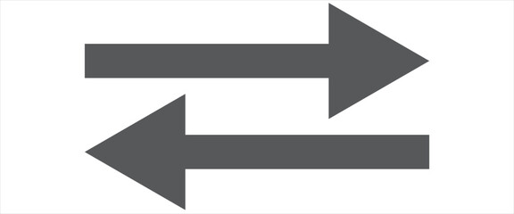Fototapeta premium Dual Black arrow icon vector, Long arrows icon set. Right direction and left direction arrow icon, Vector set of trendy long in flat style.