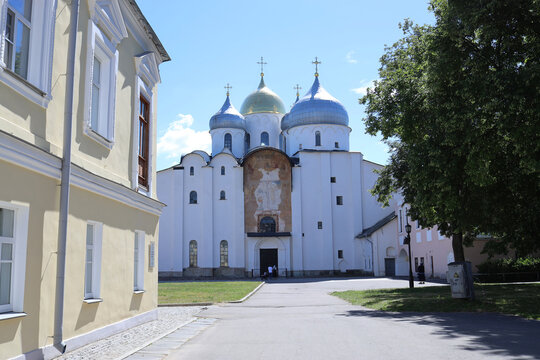 NOVGOROD, RUSSIA - June 26, 2024: View of St. Sophia Cathedral.