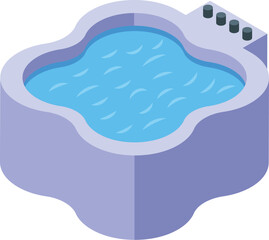 Modern jacuzzi with hydromassage function providing relaxation and comfort, creating a luxurious spa experience at home