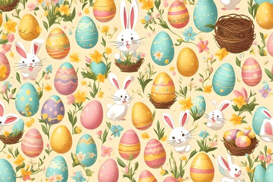 easter pattern with eggs