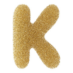 Gold Glitter Font Letter K uppercase