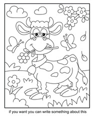Cow coloring pages for kids