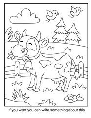 Cow coloring pages for kids