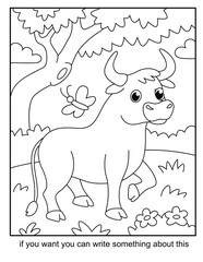 Bull coloring pages for kids