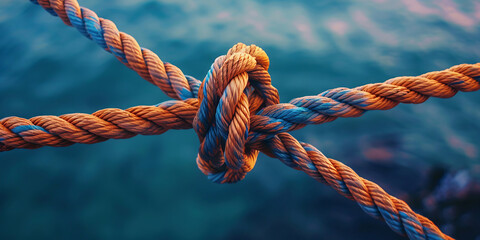 Intertwined Ropes, A Close-up of a Knot