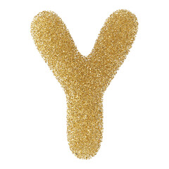 Gold Glitter Font Letter Y uppercase