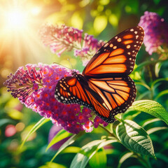 Obraz premium Monarch, Beautiful Butterfly Photography, Beautiful butterfly on flower, Macro Photography, Beautiful Nature