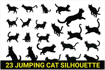 Jumping Cat Silhouette Bundle
