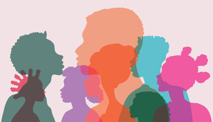 Mix race people avatars profile group of men and women of diverse culture Concept of racial equality Multicultural society Vector