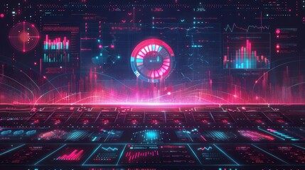 Futuristic Digital Interface with Vibrant Colors