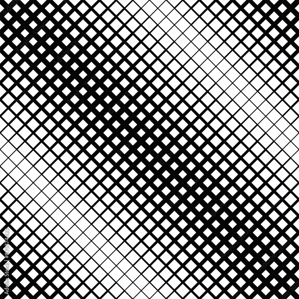 Poster geometrical seamless diagonal square pattern background design - abstract black and white vector ill