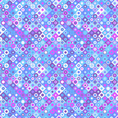 Colorful geometrical square and circle pattern background - seamless abstract vector graphic
