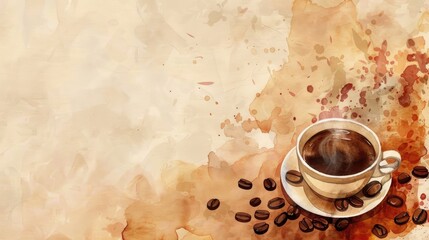 Coffee themed backdrop with room for text