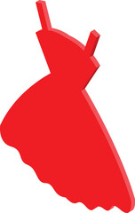 Red dress icon representing fashion and style