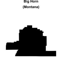 Big Horn County (Montana) blank outline map