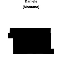 Fototapeta premium Daniels County (Montana) blank outline map