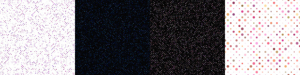 Seamless geometric dot pattern background set