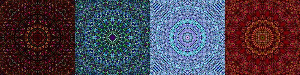 Obraz premium Seamless geometrical mandala pattern set