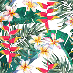 Tropical pattern. Paradise plants and flowers. Hawaiian pattern. Exotic, tropics © Alaska_artworks