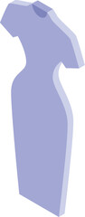 Elegant violet dress is standing out on a white background, perfect for fashion designers and enthusiasts