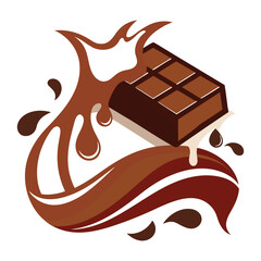 Chocolate cake vector illustration

