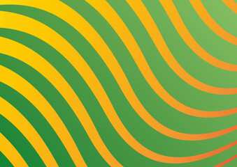 Seamless pattern with wavy background, orange, green