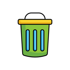 trash can icon design with white background stock illustration