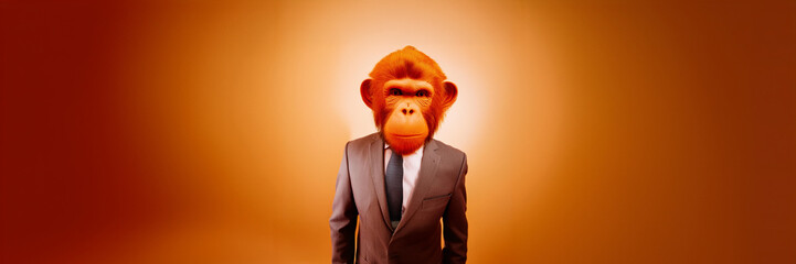 monkey business face portrait suit businessman ape