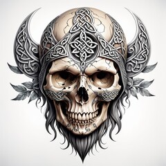 Fototapeta premium Celtic Skull Ornament