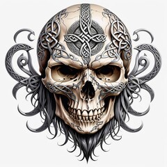 Fototapeta premium Celtic Skull Ornament