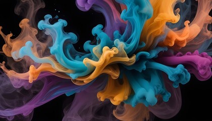 Obraz premium Creative liquid of matellic colours smoke, ink color swirl