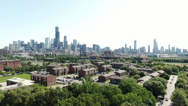 Aerial City of Chicago View