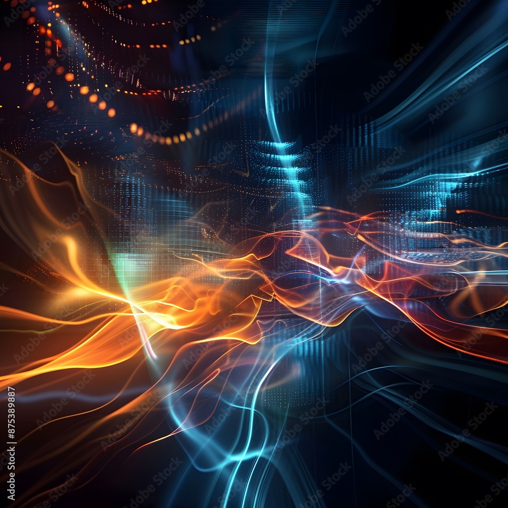 Poster abstract digital background. can be used for technological processes, neural networks and ai, digita