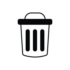 trash can icon design with white background stock illustration