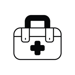 first aid box icon design with white background stock illustration
