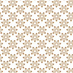 Seamless vector golden floral pattern repeat elements. Gold geometrical background for fabric, web, textile, design, banner. 