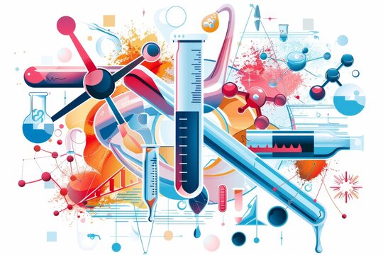 Intricate Illustration of Medical Science and Biology Concepts with Precision Detailing.
