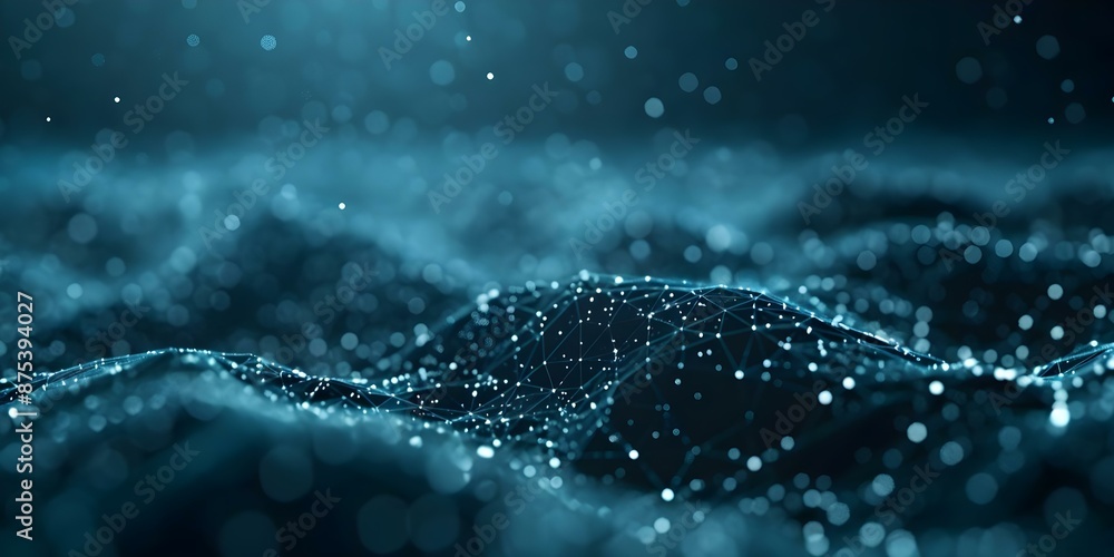 Aufkleber illuminated abstract polygonal space background with luminous dots, lines, and particles. concept ab