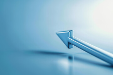 Simple blue arrow on clean background, space for text