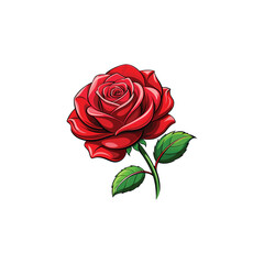 red rose isolated on white background