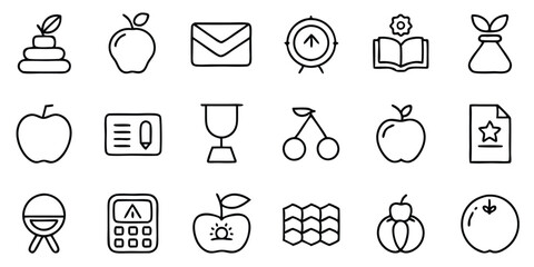 Fototapeta premium Fruits Icon Outlined