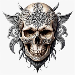 Naklejka premium Celtic Skull Ornament