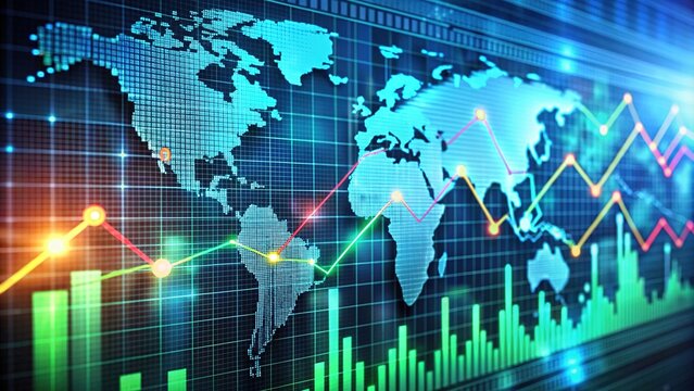 This is a stock motion graphic that shows different values &acirc;&euro;&lsaquo;&acirc;&euro;&lsaquo;of economic indices.