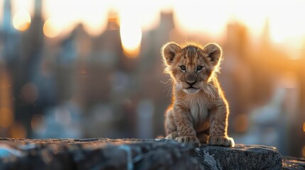 Cute Wallpaper Featuring Little Lion Cubs