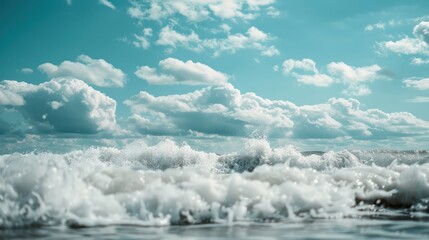 Obraz premium Beautiful storm Baltic sea in Sunny summer's day