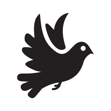 recommend clip art: Animal, bird, dove icon. Black vector graphics.