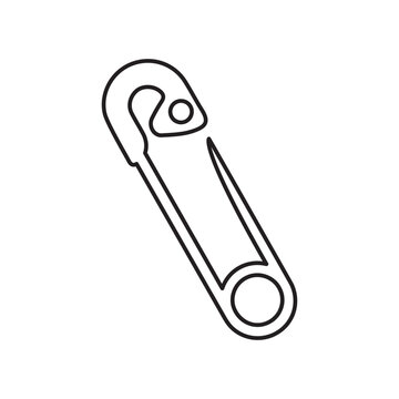 recommend clip art: Baby, clothes, needle outline icon. Line art vector.